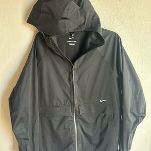 Nike Men's Black Raincoat with Hood